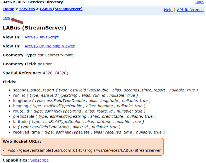 Stream service properties page